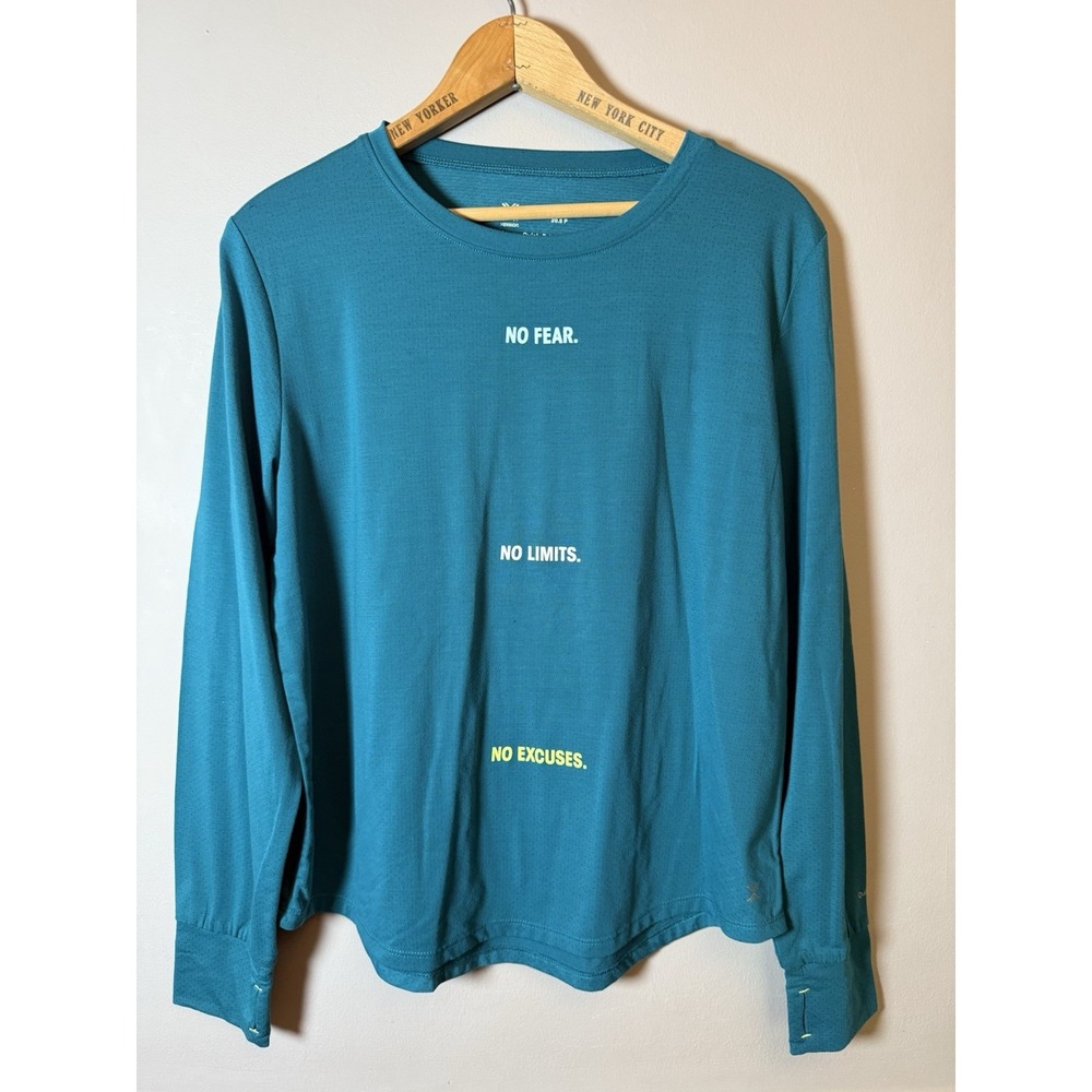 Xersion Shirt Womens Teal green‎ Pullover Long Sleeve Activewear Quick-dri 2XL